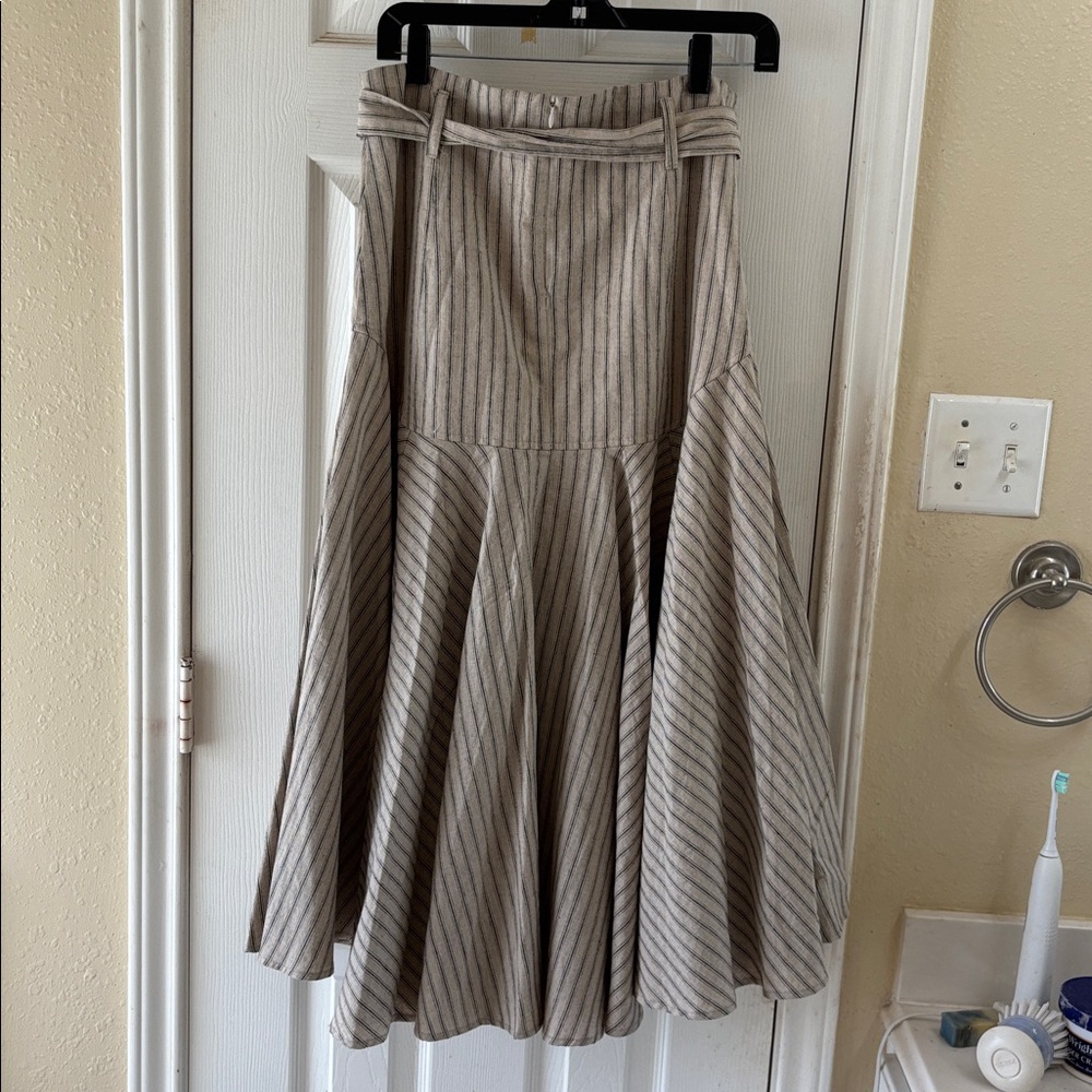 Never A Wallflower prairie midi August strip 100% cotton skirt. NWOT - Picture 5 of 7
